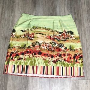 Multicolored skirt with side zipper